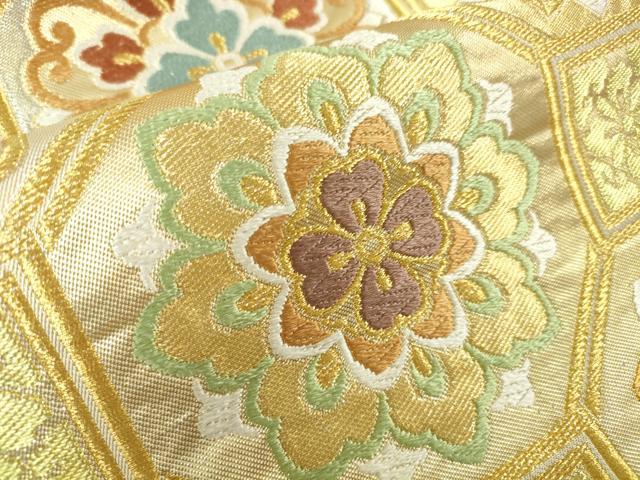 平和屋本店●極上　西陣　川島織物　六通柄　本袋帯　唐織　蜀江花文　金糸　逸品　DZAA3047kh5