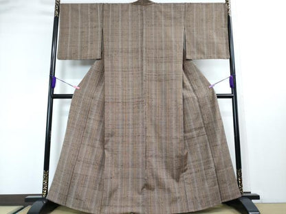 平和屋本店■希少　伊兵衛織　単衣　縞　逸品　未使用　DZAA3061kh5 - 平和屋