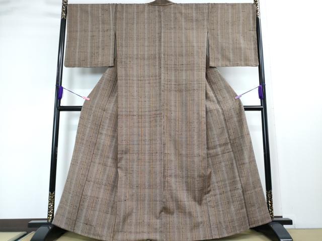 平和屋本店■希少　伊兵衛織　単衣　縞　逸品　未使用　DZAA3061kh5 - 平和屋