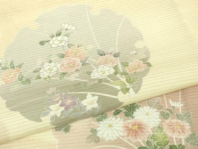 平和屋本店■極上　夏物　訪問着　絽　雪輪吉祥花文　暈し染め　反端付き　逸品　未使用　DZAA3069kh5 - 平和屋