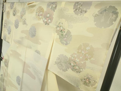 平和屋本店■極上　夏物　訪問着　絽　雪輪吉祥花文　暈し染め　反端付き　逸品　未使用　DZAA3069kh5 - 平和屋