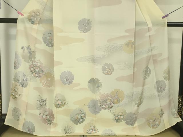 平和屋本店■極上　夏物　訪問着　絽　雪輪吉祥花文　暈し染め　反端付き　逸品　未使用　DZAA3069kh5 - 平和屋