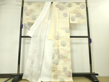 平和屋本店■極上　夏物　訪問着　絽　雪輪吉祥花文　暈し染め　反端付き　逸品　未使用　DZAA3069kh5 - 平和屋