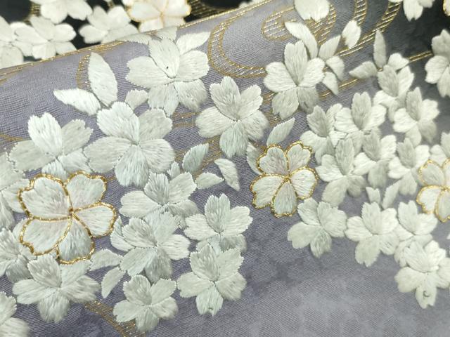 平和屋本店■極上　訪問着　駒刺繍　総刺繍　枝桜　暈し染め　金糸　逸品　DZAA3081kh5 - 平和屋