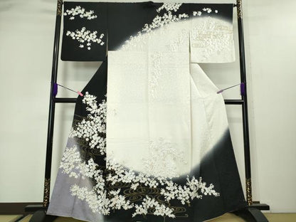 平和屋本店■極上　訪問着　駒刺繍　総刺繍　枝桜　暈し染め　金糸　逸品　DZAA3081kh5 - 平和屋