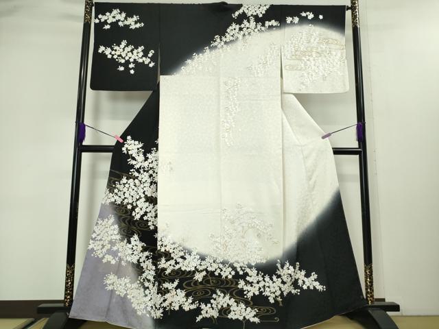 平和屋本店■極上　訪問着　駒刺繍　総刺繍　枝桜　暈し染め　金糸　逸品　DZAA3081kh5 - 平和屋