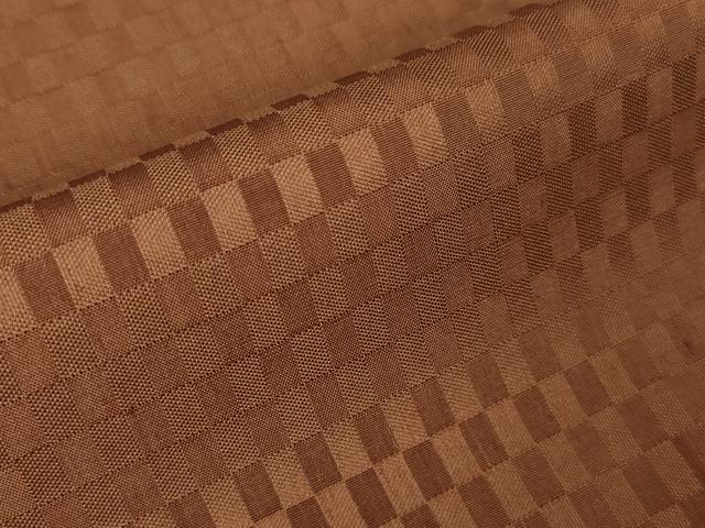 平和屋本店■超希少　本場黄八丈　市松綾織　東京都無形文化財　山下めゆ　遠州茶色地　たとう紙付き　逸品　DZAA3100kh5 - 平和屋