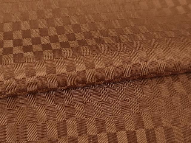平和屋本店■超希少　本場黄八丈　市松綾織　東京都無形文化財　山下めゆ　遠州茶色地　たとう紙付き　逸品　DZAA3100kh5 - 平和屋