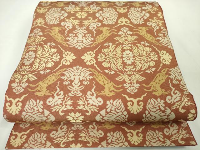 平和屋本店■最高級　人間国宝　北村武資　経錦　六通柄袋帯　遊鹿文　金糸　逸品　DZAA3121kh5 - 平和屋