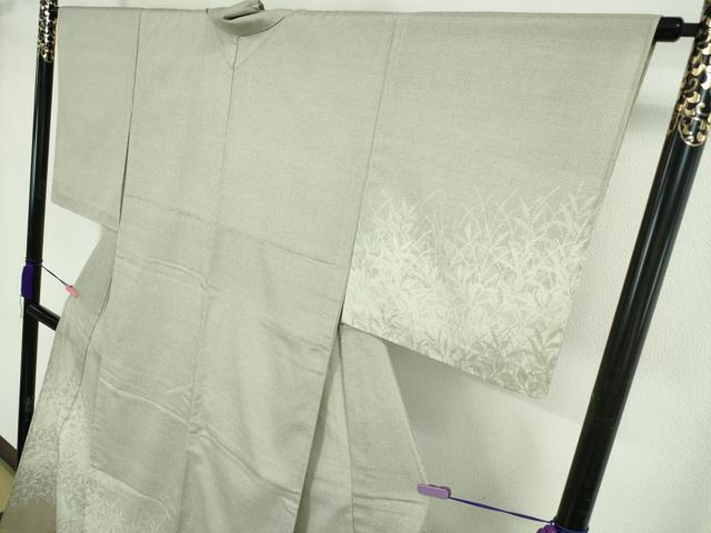 平和屋本店■極上　本塩沢　訪問着　単衣　草葉文　逸品　未使用　DZAA3144kh5 - 平和屋