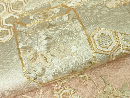 平和屋本店■極上　訪問着　駒刺繍　総刺繍　貝桶吉祥花文　暈し染め　金糸　逸品　未使用　DZAA3155kh5 - 平和屋