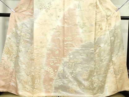 平和屋本店■極上　訪問着　駒刺繍　総刺繍　貝桶吉祥花文　暈し染め　金糸　逸品　未使用　DZAA3155kh5 - 平和屋