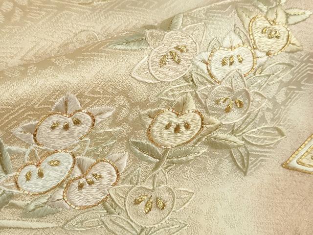 平和屋本店■極上　訪問着　駒刺繍　総刺繍　貝桶吉祥花文　暈し染め　金糸　逸品　未使用　DZAA3155kh5 - 平和屋