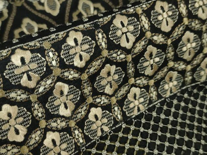 平和屋本店■極上　本場縞大島紬　総刺繍　名物裂横段文　堀之内織物謹製　証紙付き　逸品　DZAA3175kh5 - 平和屋