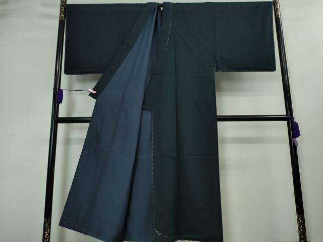 平和屋本店■極上　男性　西陣　鳥居良　茶喜謹製　お召　留紺色　証紙付き　逸品　未使用　DZAA3193kh5 - 平和屋
