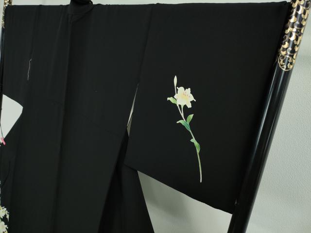 平和屋本店■極上　本加賀友禅作家　南克二　訪問着　草花文　黒地　逸品　DZAA3197kh5 - 平和屋