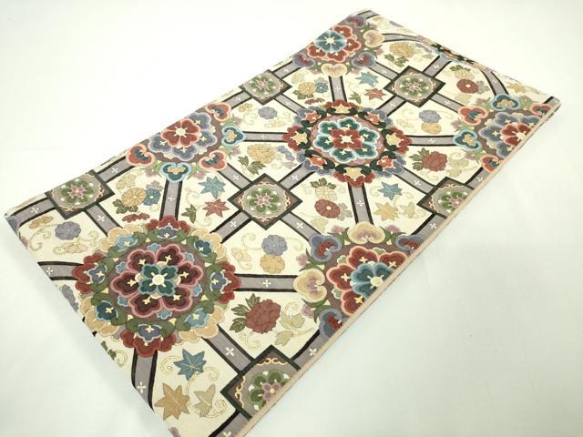 平和屋本店■極上　明綴れ　全通柄袋帯　正倉院花文　金糸　逸品　未使用　DZAA3222kh5