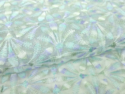 平和屋本店■極上　シルクオーガンジー　長羽織　スリーシーズン 春夏秋　塵除け　先染刺繍　縫取り　花繋ぎ　証紙付き　逸品　DZAA3275kh5 - 平和屋