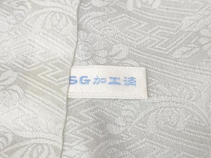 平和屋本店■極上 訪問着・長襦袢(無双仕立て)・袋帯 3点セット　駒刺繍　道長正倉院花文　淡藤色地　反端付き　逸品　未使用　DZAA3276kh5