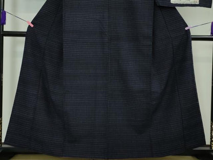 平和屋本店■極上 本場結城紬 重要無形文化財 縮織 奥順謹製 高機 手織 糸:小林シゲ 絣:鈴木良一 織:鈴木康子 証紙付き　逸品　DZAA3277kh5