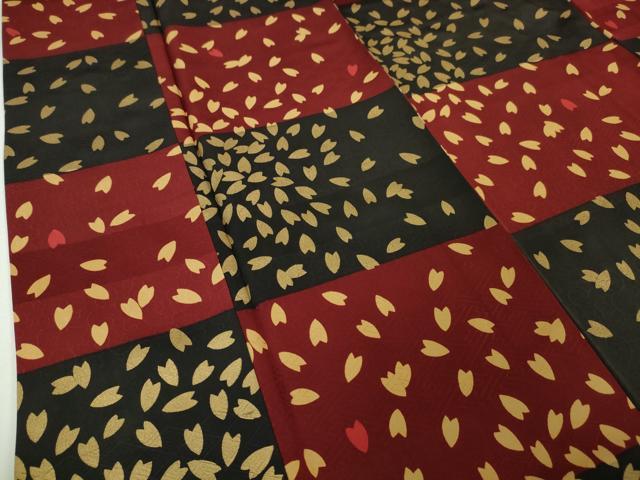 平和屋本店■極上　人形作家・ホリヒロシ　小紋　市松　舞桜　金彩　逸品　DZAA3294kh5