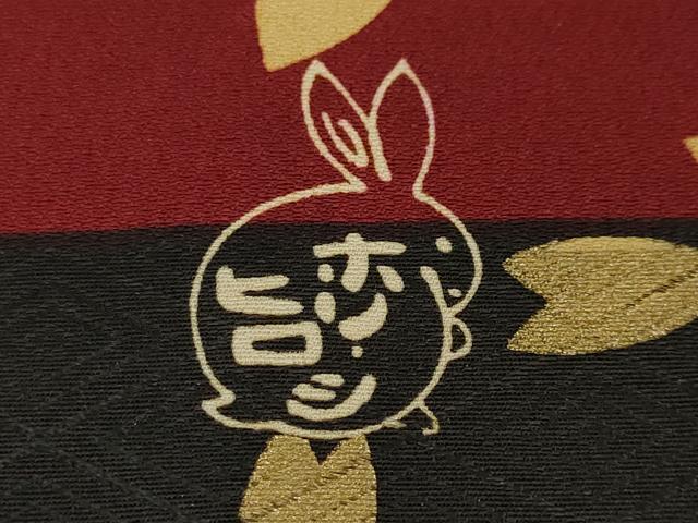 平和屋本店■極上　人形作家・ホリヒロシ　小紋　市松　舞桜　金彩　逸品　DZAA3294kh5