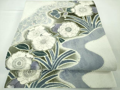 平和屋本店■希少　藤娘きぬたや　袋帯　辻ヶ花　銀通し地　落款有り　逸品　未使用　DZAA3326kh5