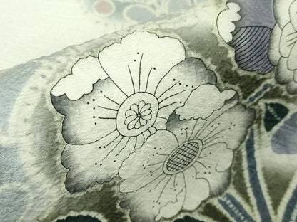 平和屋本店■希少　藤娘きぬたや　袋帯　辻ヶ花　銀通し地　落款有り　逸品　未使用　DZAA3326kh5