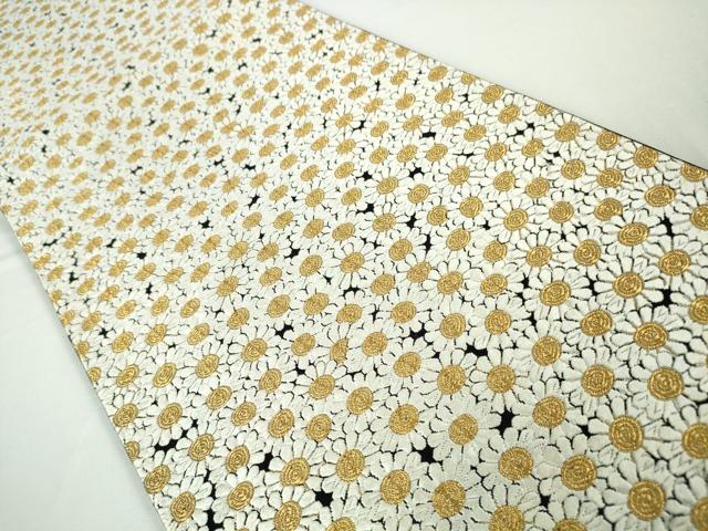平和屋本店■極上　西陣　河合美術織物謹製　六通柄袋帯　唐織　菊尽くし　金糸　逸品　DZAA3330kh5