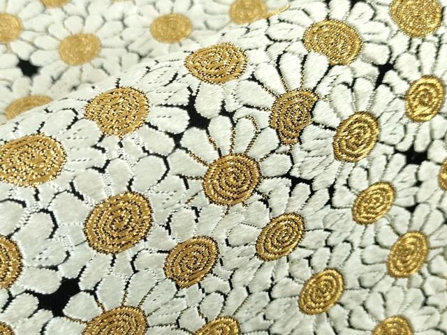 平和屋本店■極上　西陣　河合美術織物謹製　六通柄袋帯　唐織　菊尽くし　金糸　逸品　DZAA3330kh5