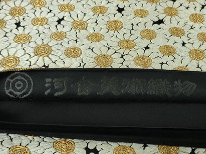 平和屋本店■極上　西陣　河合美術織物謹製　六通柄袋帯　唐織　菊尽くし　金糸　逸品　DZAA3330kh5