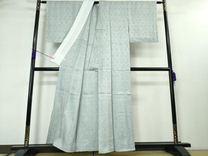 平和屋本店■極上　名門　藤娘きぬたや・総絞り　杢目絞り　小紋　単衣　証紙付き　逸品　DZAA3348kh5