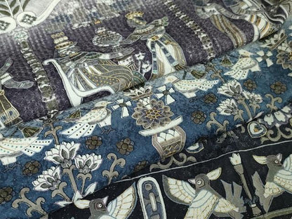平和屋本店■極上　中国三大刺繍 スワトウ刺繍 汕頭刺繍 総刺繍　訪問着　古代人物壁画文様　暈し染め　金糸　金通し地　逸品　DZAA3356kh5