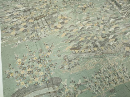 平和屋本店■極上　訪問着　紬地　総刺繍　御所解文　金糸　逸品　未使用　DZAA3358kh5