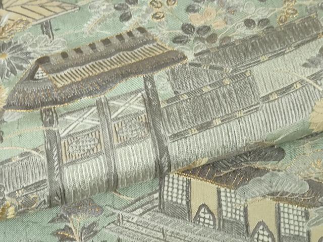 平和屋本店■極上　訪問着　紬地　総刺繍　御所解文　金糸　逸品　未使用　DZAA3358kh5