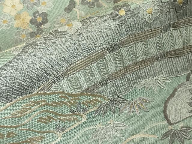 平和屋本店■極上　訪問着　紬地　総刺繍　御所解文　金糸　逸品　未使用　DZAA3358kh5