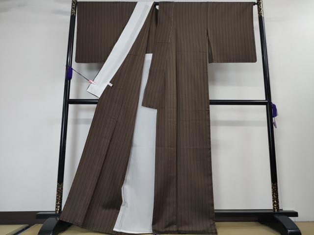 平和屋本店■極上　本場黄八丈 黒八丈　紬　単衣 まるまなこ 伝統工芸士 西條吉広 手織　佐々木エリ　証紙付き　逸品　未使用　DZAA3364kh5