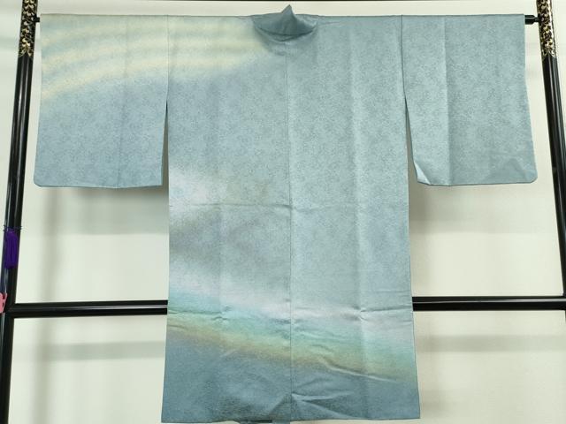 平和屋本店■極上　久保田一竹　幻の辻が花　道中着　ロング丈　絞り　暈し染め　銀通し地　逸品　DZAA3372kh5