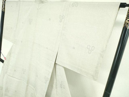 平和屋本店▽極上 白鷹お召 単衣 反端付き 逸品 未使用 DZAA3379kh5