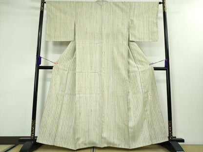平和屋本店■極上　染司よしおか　五代目　吉岡幸雄　紬　縞　逸品　未使用　DZAA3384kh5