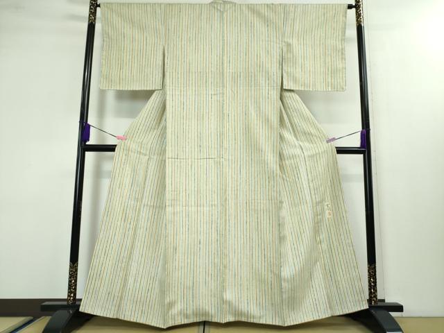 平和屋本店■極上　染司よしおか　五代目　吉岡幸雄　紬　縞　逸品　未使用　DZAA3384kh5