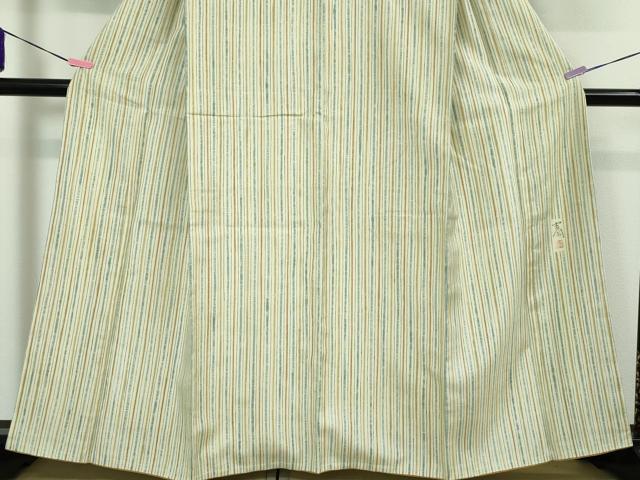 平和屋本店■極上　染司よしおか　五代目　吉岡幸雄　紬　縞　逸品　未使用　DZAA3384kh5