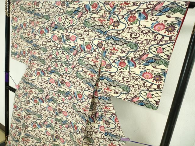 平和屋本店■最高級　城間栄順　本場琉球紅型　小紋　花鳥文　逸品　未使用　DZAA3408kh5 - 平和屋