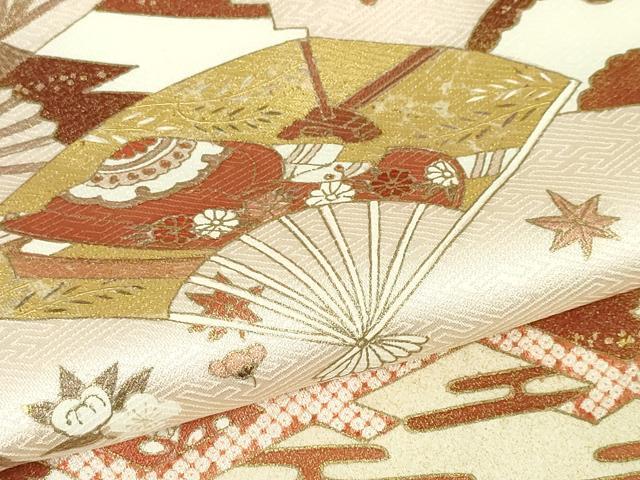 平和屋本店■極上　銀座きしや　訪問着　舞扇松川菱花文　金彩　たとう紙付き　逸品　DZAA3412kh5 - 平和屋