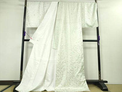 平和屋本店■極上　訪問着　トールサイズ　花唐草文　暈し染め　金銀彩　反端付き　逸品　未使用　DZAA3419kh5 - 平和屋