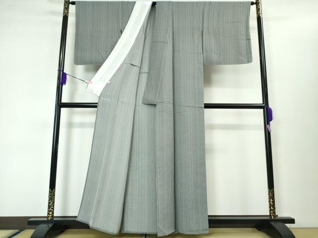 平和屋本店■極上　お召　単衣　縞　逸品　DZAA3473kh5 - 平和屋