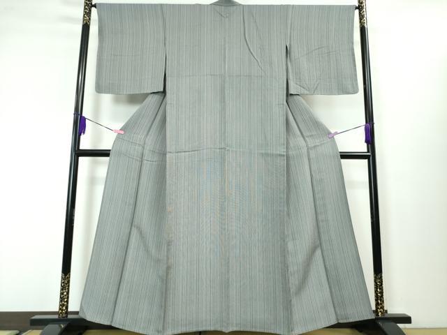 平和屋本店■極上　お召　単衣　縞　逸品　DZAA3473kh5 - 平和屋