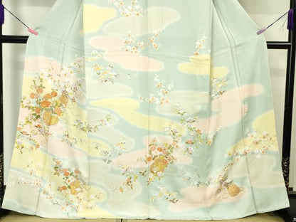 平和屋本店■極上　訪問着　駒刺繍　花籠　暈し染め　金彩　逸品　未使用　DZAA3481kh5
