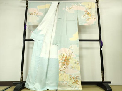 平和屋本店■極上　訪問着　駒刺繍　花籠　暈し染め　金彩　逸品　未使用　DZAA3481kh5