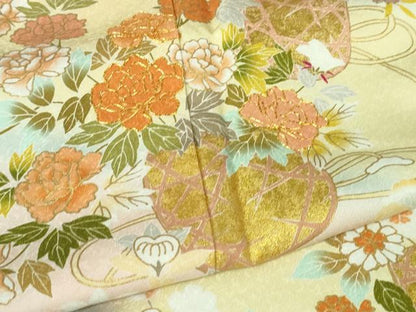 平和屋本店■極上　訪問着　駒刺繍　花籠　暈し染め　金彩　逸品　未使用　DZAA3481kh5